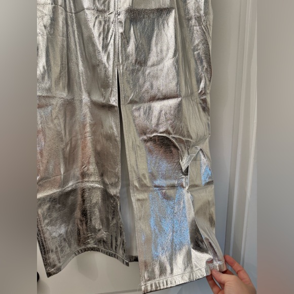 Silver Metallic Maxi Skirt - Picture 3 of 4